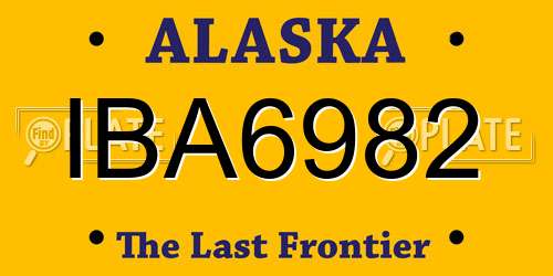 IBA6982 Alaska License Plate