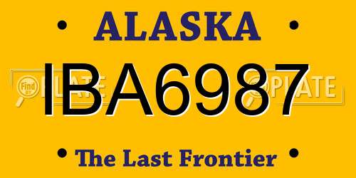 IBA6987 Alaska License Plate