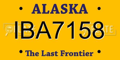 IBA7158 Alaska License Plate