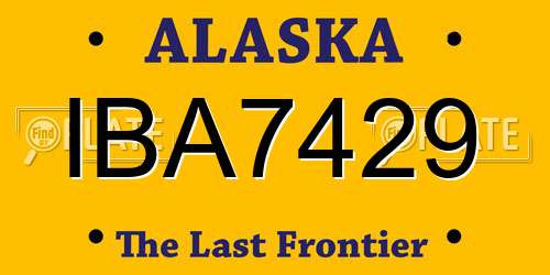 IBA7429 Alaska License Plate