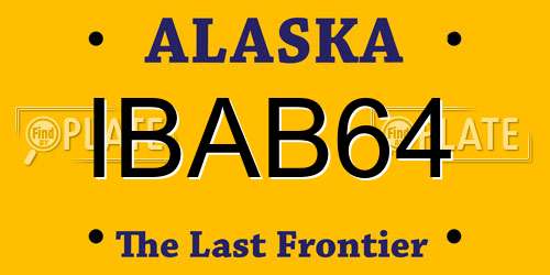 IBAB64 Alaska License Plate