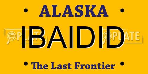 IBAIDID Alaska License Plate