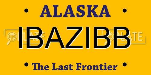 IBAZIBB Alaska License Plate