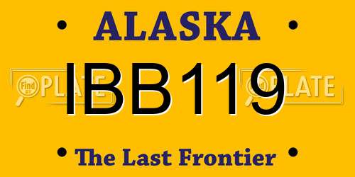 IBB119 Alaska License Plate