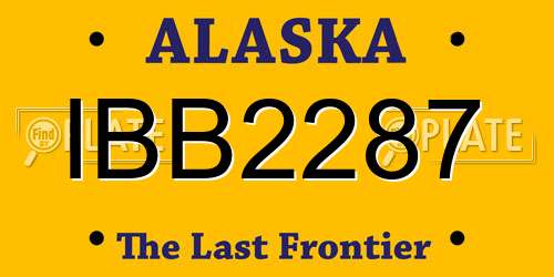 IBB2287 Alaska License Plate