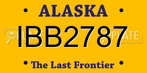 IBB2787 Alaska License Plate