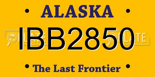 IBB2850 Alaska License Plate