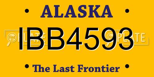 IBB4593 Alaska License Plate
