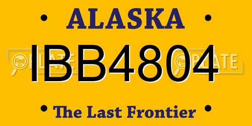 IBB4804 Alaska License Plate