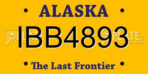 IBB4893 Alaska License Plate