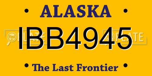 IBB4945 Alaska License Plate