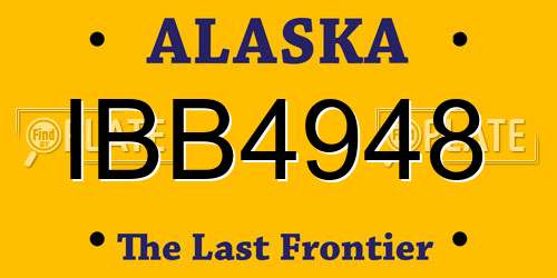 IBB4948 Alaska License Plate