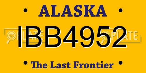 IBB4952 Alaska License Plate