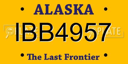 IBB4957 Alaska License Plate