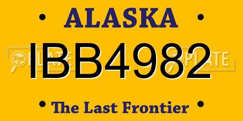 IBB4982 Alaska License Plate