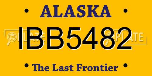 IBB5482 Alaska License Plate