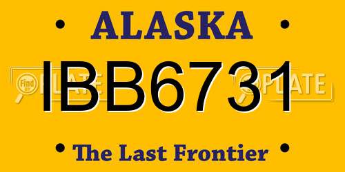 IBB6731 Alaska License Plate