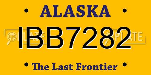 IBB7282 Alaska License Plate