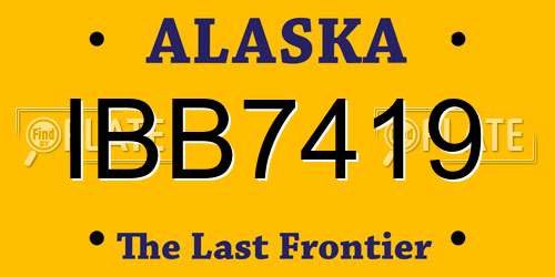 IBB7419 Alaska License Plate