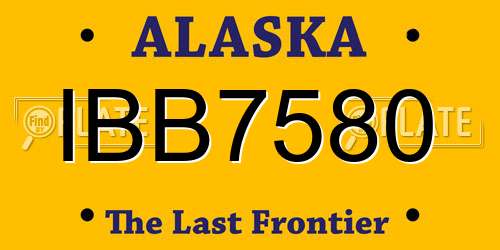 IBB7580 Alaska License Plate