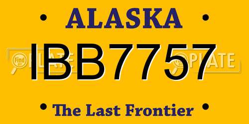 IBB7757 Alaska License Plate
