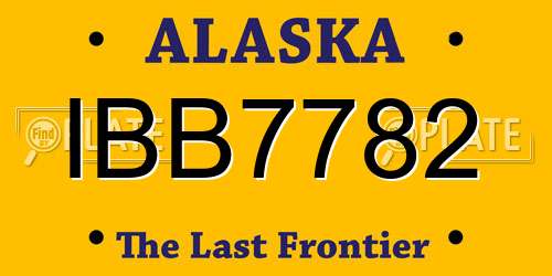 IBB7782 Alaska License Plate