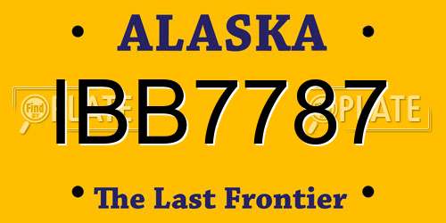 IBB7787 Alaska License Plate