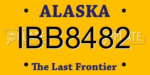 IBB8482 Alaska License Plate