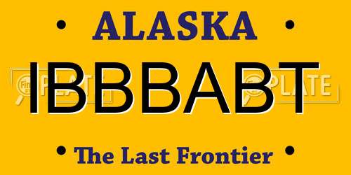 IBBBABT Alaska License Plate