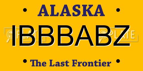 IBBBABZ Alaska License Plate