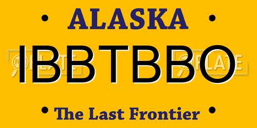IBBTBBO Alaska License Plate