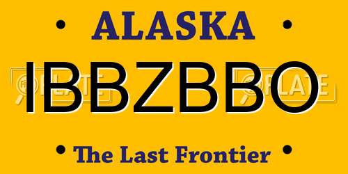 IBBZBBO Alaska License Plate