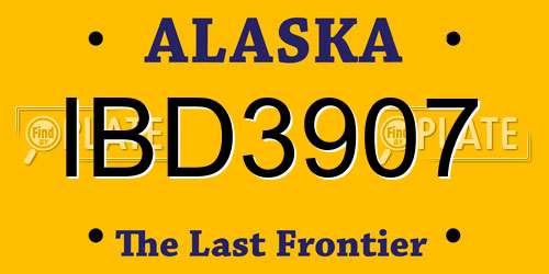IBD3907 Alaska License Plate