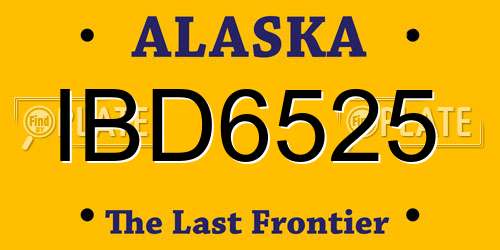 IBD6525 Alaska License Plate