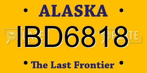 IBD6818 Alaska License Plate