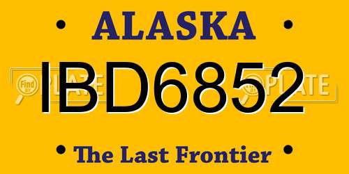 IBD6852 Alaska License Plate