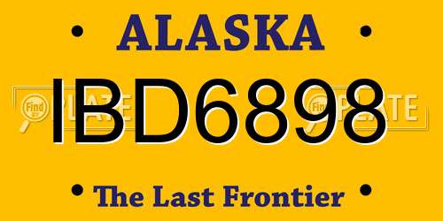 IBD6898 Alaska License Plate