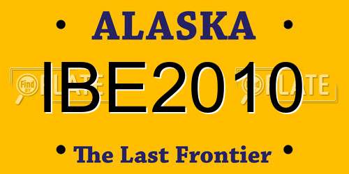 IBE2010 Alaska License Plate