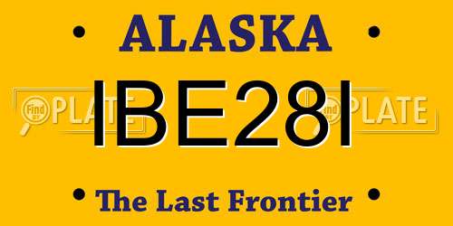 IBE28I Alaska License Plate