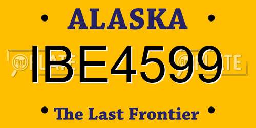 IBE4599 Alaska License Plate