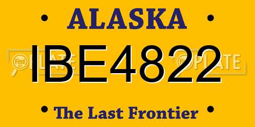 IBE4822 Alaska License Plate