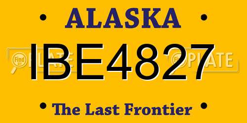 IBE4827 Alaska License Plate