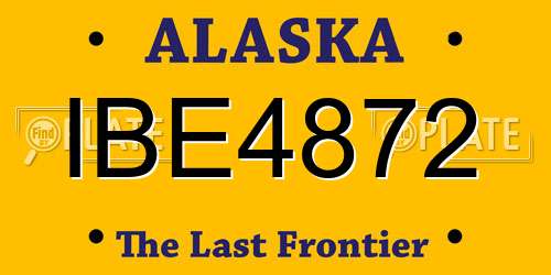 IBE4872 Alaska License Plate