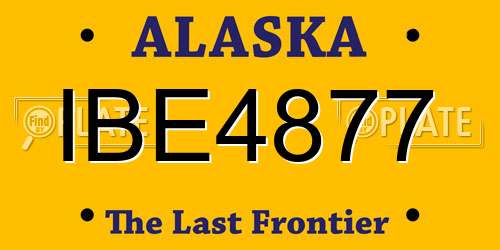 IBE4877 Alaska License Plate
