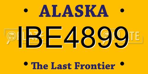 IBE4899 Alaska License Plate