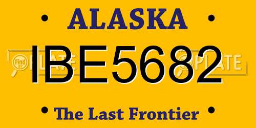 IBE5682 Alaska License Plate