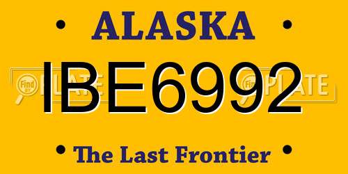 IBE6992 Alaska License Plate