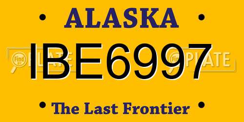 IBE6997 Alaska License Plate