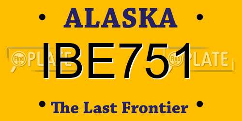 IBE751 Alaska License Plate