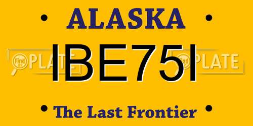 IBE75I Alaska License Plate